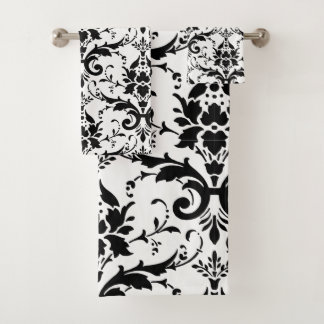 Damask Ornate Victorian Design Bath Towel Set