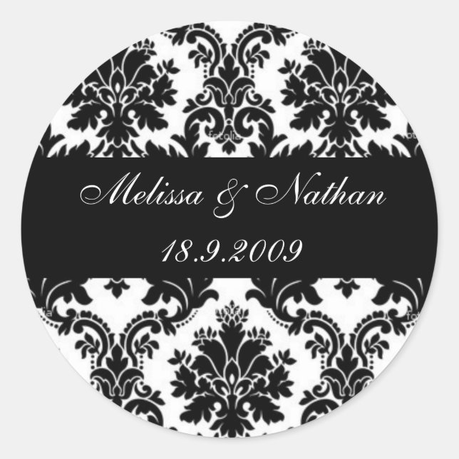 Damask paisley personalised stickers (Front)