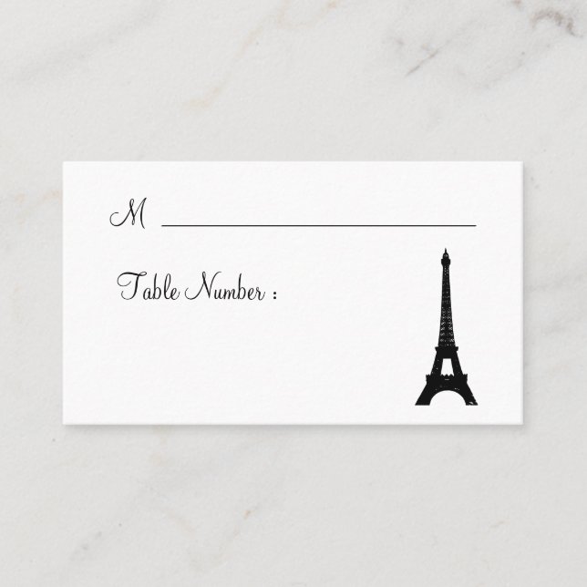 Damask Paris Place Card (Front)