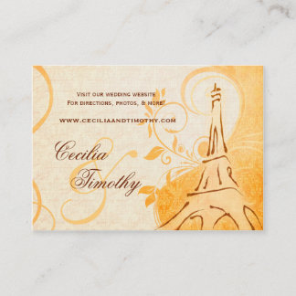 Damask Parisienne: Fall Spice Wedding Website Enclosure Card