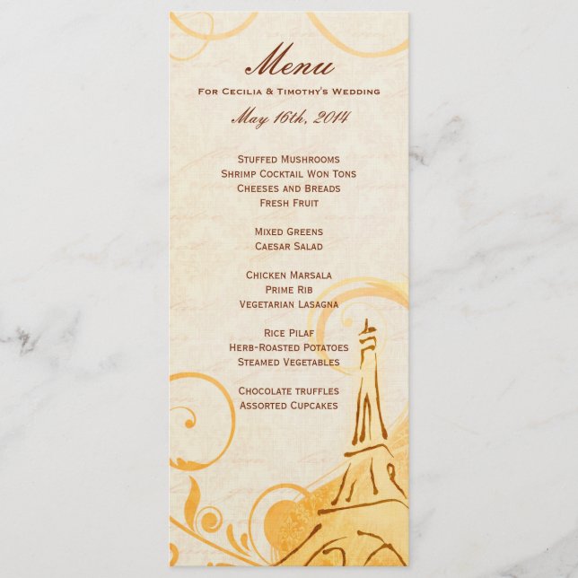 Damask Parisienne - Marmalade & Fall Spice Menu (Front)