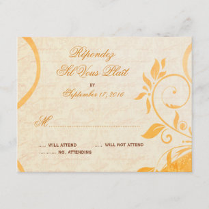 Damask Parisienne - Marmalade & Fall Spice RSVP Card