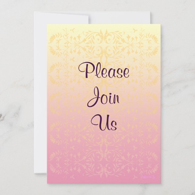Damask Pastels Custom Shower Invitations (Front)
