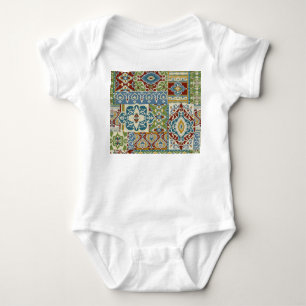 Damask Patchwork: Colourful Turkish Vintage. Baby Bodysuit
