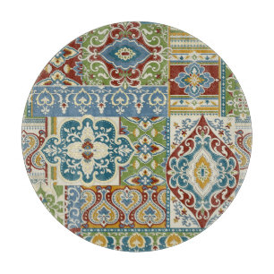 Damask Patchwork: Colourful Turkish Vintage. Cutting Board