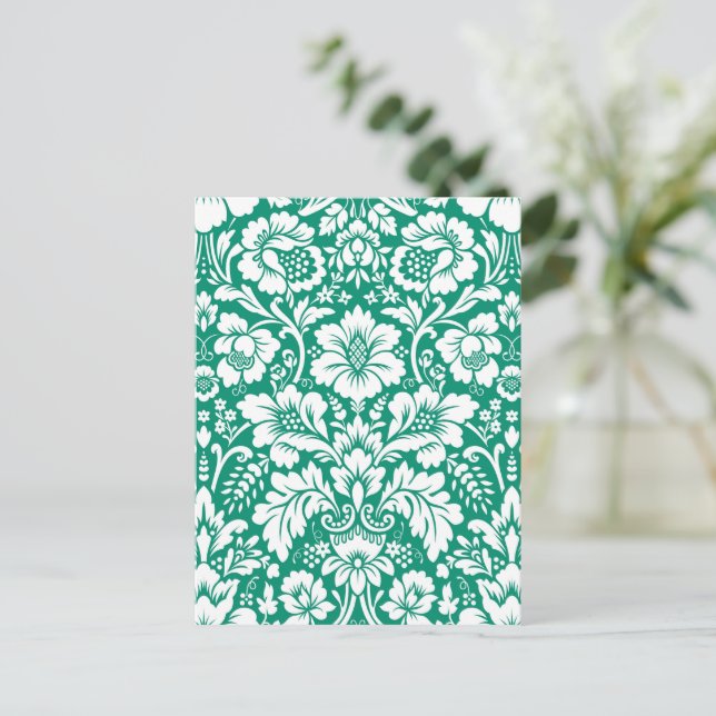Damask Pattern 10 Holiday Postcard (Standing Front)