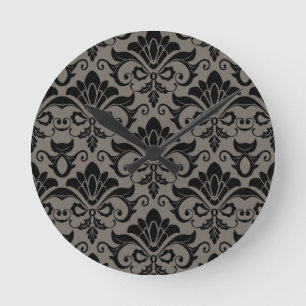 Damask Pattern 2 Round Clock