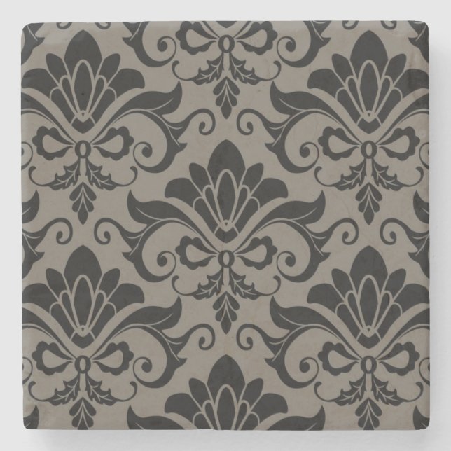 Damask Pattern 2 Stone Coaster (Front)