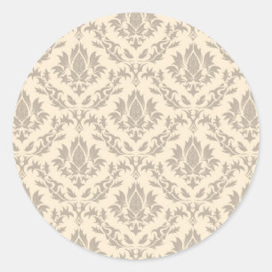 Damask pattern 3 classic round sticker