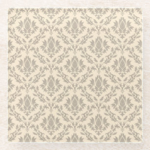 Damask pattern 3 glass coaster