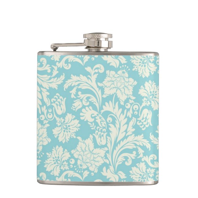 Damask Pattern 3 Hip Flask (Front)
