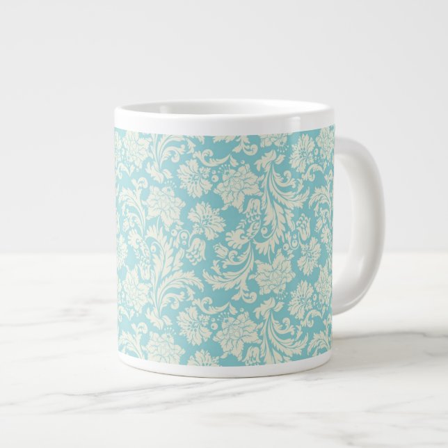 Damask Pattern 3 Large Coffee Mug (Front Right)