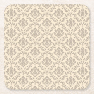 Damask pattern 3 square paper coaster