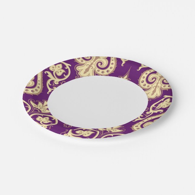 Damask Pattern 4 Paper Plate (Angled)