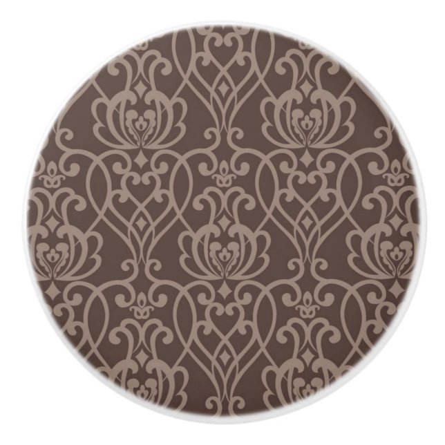 Damask pattern 6 ceramic knob (Front)