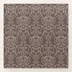 Damask pattern 6 glass coaster