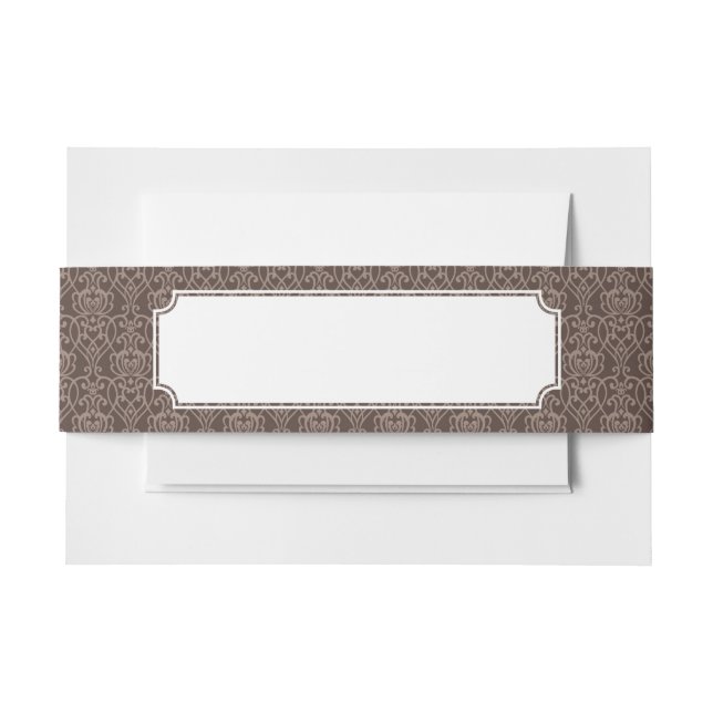 Damask pattern 6 invitation belly band (Front Example)