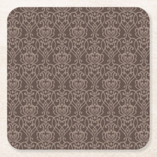 Damask pattern 6 square paper coaster