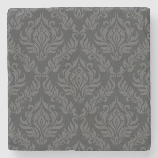 Damask Pattern 6 Stone Coaster (Front)