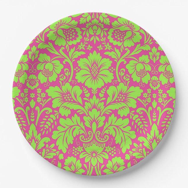 Damask Pattern 9 Paper Plate (Front)