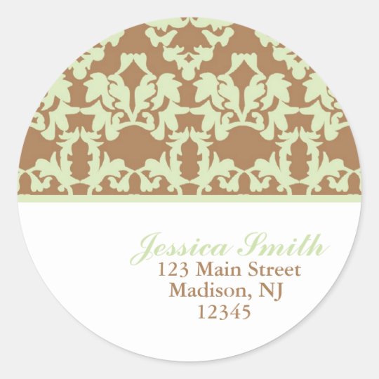 Damask Pattern Address Labels