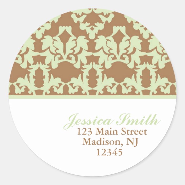 Damask Pattern Address Labels (Front)