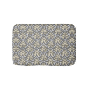 Damask pattern bath mat
