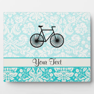 Damask Pattern Bicycle; Teal Plaque