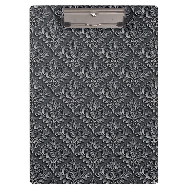 Damask Pattern Black Background-23961 Clipboard (Front)