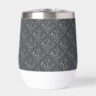 Damask Pattern Black Background-23961 Insulated Tu