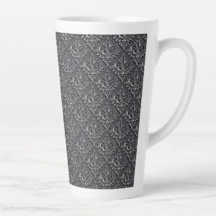 Damask Pattern Black Background-23961 Latte Mug
