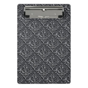 Damask Pattern Black Background-23961 Mini Clipboard