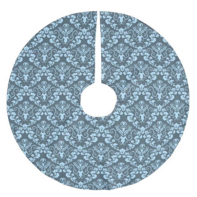 Damask Pattern Brushed Polyester Tree Skirt (Front)