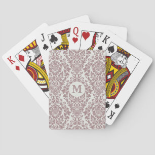 Damask Pattern custom monogram playing cards