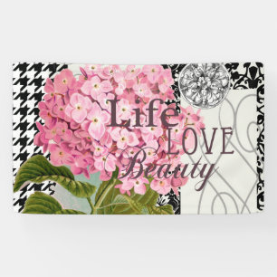 Damask Pattern Floral Decor Pretty Banner