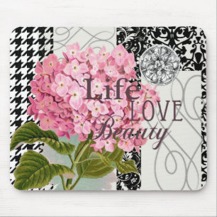 Damask Pattern Floral Decor Pretty Mouse Mat