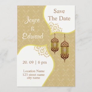 Damask Pattern For Islamic Wedding Invitation