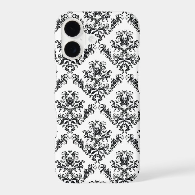 Damask Pattern, French Damask, Black and White (Back)