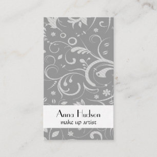 Damask Pattern, Grey Damask, French Damask Business Card