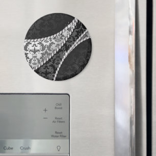 Damask Pattern, Grey Damask, French Damask Magnet