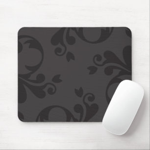Damask Pattern, Grey Damask, French Damask Mouse Mat