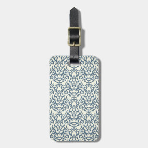 Damask pattern on gradient background 2 luggage tag