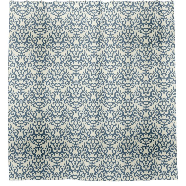 Damask pattern on gradient background 2 shower curtain (Front)