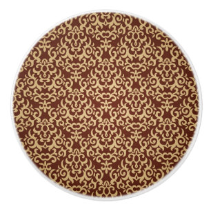 Damask pattern on gradient background ceramic knob