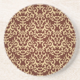 Damask pattern on gradient background coaster