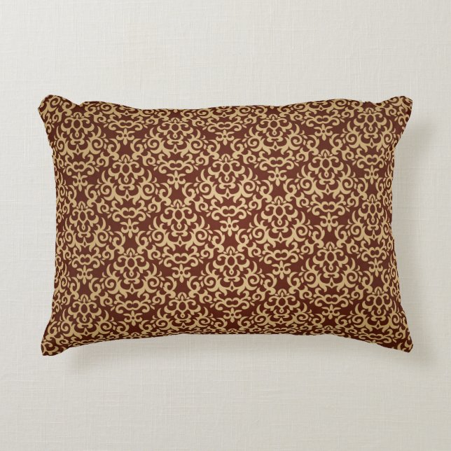 Damask pattern on gradient background decorative cushion (Front)