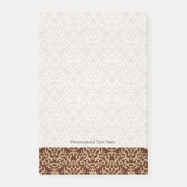 Damask pattern on gradient background post-it notes (Front)