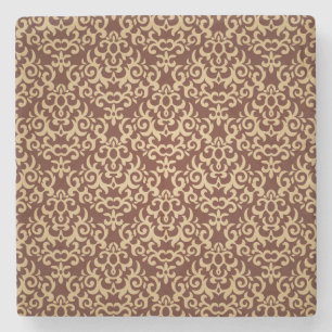 Damask pattern on gradient background stone coaster