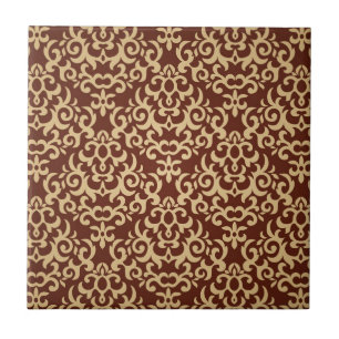 Damask pattern on gradient background tile