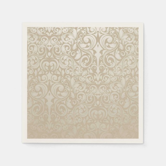 Damask Pattern Paper Cocktail Napkins (Front)